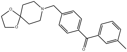 (4-((1,4-二噁烷-8-氮杂螺环并[4.5]癸烷-8-基)甲基)苯基)(间甲苯基)甲酮 结构式