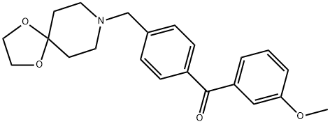 (4-((1,4-二噁烷-8-氮杂螺环并[4.5]癸烷-8-基)甲基)苯基)(3-甲氧基苯基)甲酮 结构式
