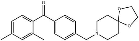 (4-((1,4-二噁烷-8-氮杂螺环并[4.5]癸烷-8-基)甲基)苯基)(2,4-二甲基苯基)甲酮 结构式