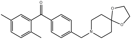 (4-((1,4-二噁烷-8-氮杂螺环并[4.5]癸烷-8-基)甲基)苯基)(2,5-二甲基苯基)甲酮 结构式