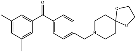 (4-((1,4-二噁烷-8-氮杂螺环并[4.5]癸烷-8-基)甲基)苯基)(3,5-二甲基苯基)甲酮 结构式