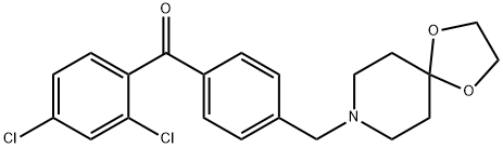 (4-((1,4-二噁烷-8-氮杂螺环并[4.5]癸烷-8-基)甲基)苯基)(2,4-二氯苯基)甲酮 结构式