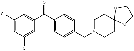(4-((1,4-二噁烷-8-氮杂螺环并[4.5]癸烷-8-基)甲基)苯基)(3,5-二氯苯基)甲酮 结构式