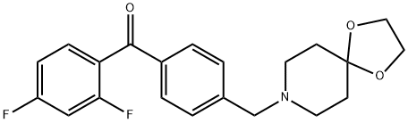 (4-((1,4-二噁烷-8-氮杂螺环并[4.5]癸烷-8-基)甲基)苯基)(2,4-二氟苯基)甲酮 结构式