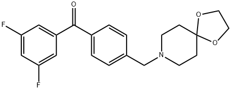 (4-((1,4-二噁烷-8-氮杂螺环并[4.5]癸烷-8-基)甲基)苯基)(3,5-二氟苯基)甲酮 结构式