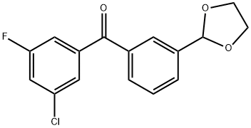 3-CHLORO-3'-(1,3-DIOXOLAN-2-YL)-5-FLUOROBENZOPHENONE 结构式