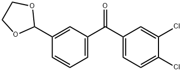 3,4-DICHLORO-3'-(1,3-DIOXOLAN-2-YL)BENZOPHENONE 结构式