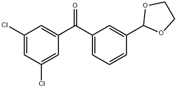 3,5-DICHLORO-3'-(1,3-DIOXOLAN-2-YL)BENZOPHENONE 结构式