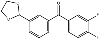 3,4-DIFLUORO-3'-(1,3-DIOXOLAN-2-YL)BENZOPHENONE 结构式