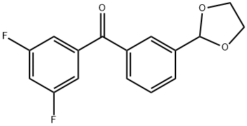 3,5-DIFLUORO-3'-(1,3-DIOXOLAN-2-YL)BENZOPHENONE 结构式