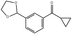 CYCLOPROPYL 3-(1,3-DIOXOLAN-2-YL)PHENYL KETONE 结构式