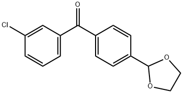 3-CHLORO-4'-(1,3-DIOXOLAN-2-YL)BENZOPHENONE 结构式