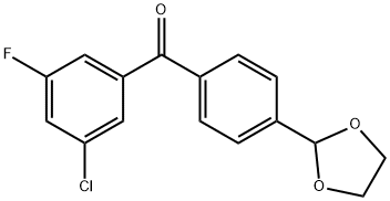 3-CHLORO-4'-(1,3-DIOXOLAN-2-YL)-5-FLUOROBENZOPHENONE 结构式