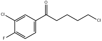 5-CHLORO-1-(3-CHLORO-4-FLUOROPHENYL)-1-OXOPENTANE 结构式