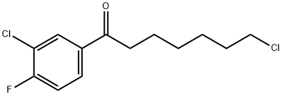 7-CHLORO-1-(3-CHLORO-4-FLUOROPHENYL)-1-OXOHEPTANE 结构式