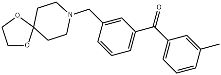 (3-((1,4-二噁烷-8-氮杂螺环并[4.5]癸烷-8-基)甲基)苯基)(间甲苯基)甲酮 结构式