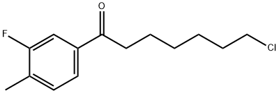 7-CHLORO-1-(3-FLUORO-4-METHYLPHENYL)-1-OXOHEPTANE 结构式