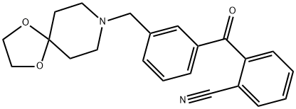 2-(3-((1,4-二噁烷-8-氮杂螺环并[4.5]癸烷-8-基)甲基)苯甲酰基)苯甲腈 结构式