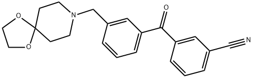 3-(3-((1,4-二噁烷-8-氮杂螺环并[4.5]癸烷-8-基)甲基)苯甲酰基)苯甲腈 结构式
