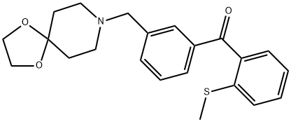 (3-((1,4-二噁烷-8-氮杂螺环并[4.5]癸烷-8-基)甲基)苯基)(2-(甲基硫代)苯基)甲酮 结构式