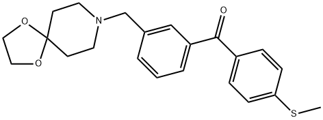 (3-((1,4-二噁烷-8-氮杂螺环并[4.5]癸烷-8-基)甲基)苯基)(4-(甲基硫代)苯基)甲酮 结构式
