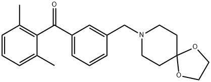 (3-((1,4-二噁烷-8-氮杂螺环并[4.5]癸烷-8-基)甲基)苯基)(2,6-二甲基苯基)甲酮 结构式