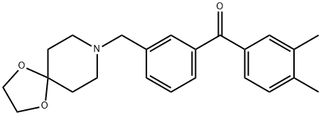 (3-((1,4-二噁烷-8-氮杂螺环并[4.5]癸烷-8-基)甲基)苯基)(3,4-二甲基苯基)甲酮 结构式