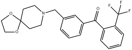 (3-((1,4-二噁烷-8-氮杂螺环并[4.5]癸烷-8-基)甲基)苯基)(2-(三氟甲基)苯基)甲酮 结构式