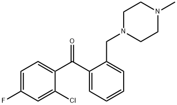 2-CHLORO-4-FLUORO-2'-(4-METHYLPIPERAZINOMETHYL) BENZOPHENONE 结构式