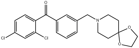 (3-((1,4-二噁烷-8-氮杂螺环并[4.5]癸烷-8-基)甲基)苯基)(2,4-二氯苯基)甲酮 结构式
