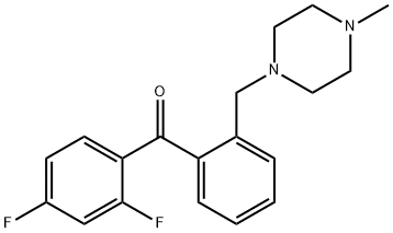 2,4-DIFLUORO-2'-(4-METHYLPIPERAZINOMETHYL) BENZOPHENONE 结构式