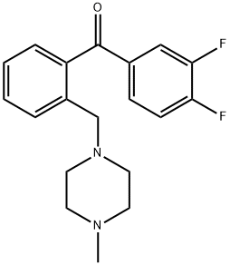 3,4-DIFLUORO-2'-(4-METHYLPIPERAZINOMETHYL) BENZOPHENONE 结构式