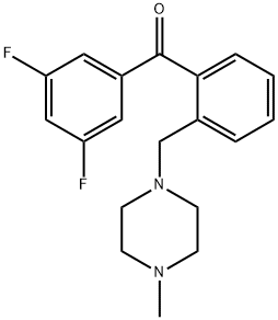 3,5-DIFLUORO-2'-(4-METHYLPIPERAZINOMETHYL) BENZOPHENONE 结构式