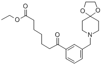 7-(3-((1,4-二噁烷-8-氮杂螺环并[4.5]癸-8-基)甲基)苯基)-7-氧代庚酸乙酯 结构式