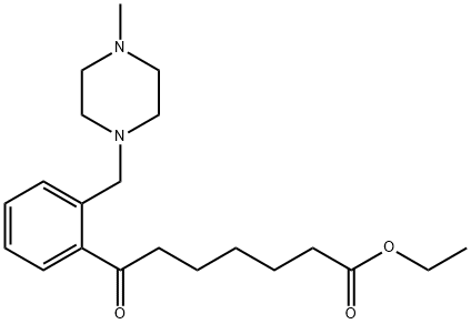 ETHYL 7-[2-(4-METHYLPIPERAZINOMETHYL)PHENYL]-7-OXOHEPTANOATE 结构式