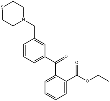2-CARBOETHOXY-3'-THIOMORPHOLINOMETHYL BENZOPHENONE 结构式
