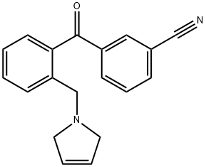 3-(2-((2,5-二氢-1H-吡咯-1-基)甲基)苯甲酰基)苯甲腈 结构式