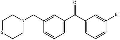 (3-溴苯基)(3-(硫代吗啉甲基)苯基)甲酮 结构式