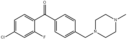 4-CHLORO-2-FLUORO-4'-(4-METHYLPIPERAZINOMETHYL) BENZOPHENONE 结构式