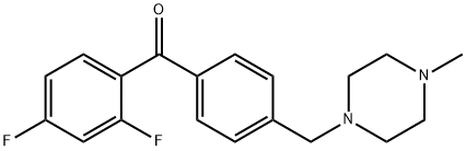 2,4-DIFLUORO-4'-(4-METHYLPIPERAZINOMETHYL) BENZOPHENONE 结构式