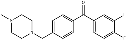 3,4-DIFLUORO-4'-(4-METHYLPIPERAZINOMETHYL) BENZOPHENONE 结构式