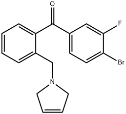 (4-溴-3-氟苯基)(2-((2,5-二氢-1H-吡咯-1-基)甲基)苯基)甲酮 结构式