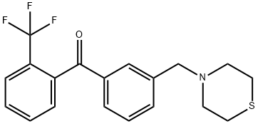 (3-(硫代吗啉代甲基)苯基)(2-(三氟甲基)苯基)甲酮 结构式