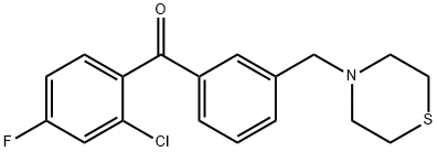 (2-氯-4-氟苯基)(3-(硫代吗啉甲基)苯基)甲酮 结构式