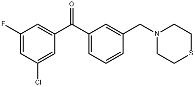 (3-氯-5-氟苯基)(3-(硫代吗啉甲基)苯基)甲酮 结构式