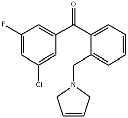 3-CHLORO-5-FLUORO-2'-(3-PYRROLINOMETHYL) BENZOPHENONE 结构式
