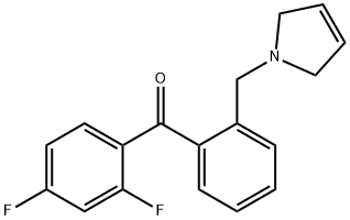 2,4-DIFLUORO-2'-(3-PYRROLINOMETHYL) BENZOPHENONE 结构式