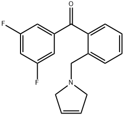 3,5-DIFLUORO-2'-(3-PYRROLINOMETHYL) BENZOPHENONE 结构式