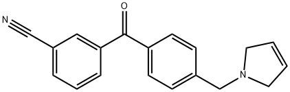 3-(4-((2,5-二氢-1H-吡咯-1-基)甲基)苯甲酰基)苯甲腈 结构式