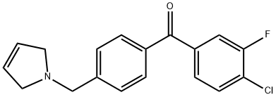 4-CHLORO-3-FLUORO-4'-(3-PYRROLINOMETHYL) BENZOPHENONE 结构式